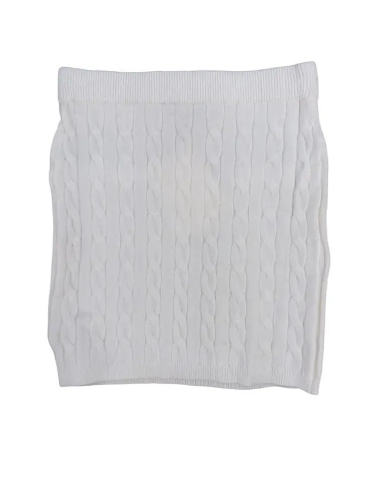 gonna bianca bambina in misto viscosa mini logo in vita miniatura 2