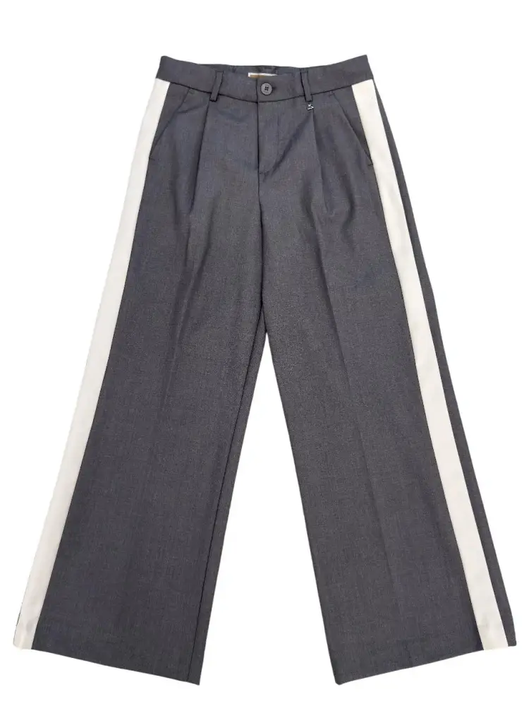 pantalone grigio bambina classico in cotone