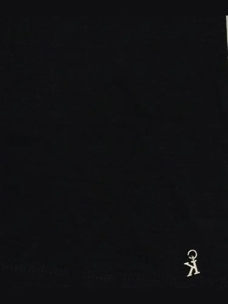 tshirt nera bambina lupetto in cotone mini logo sul fondo miniatura 2