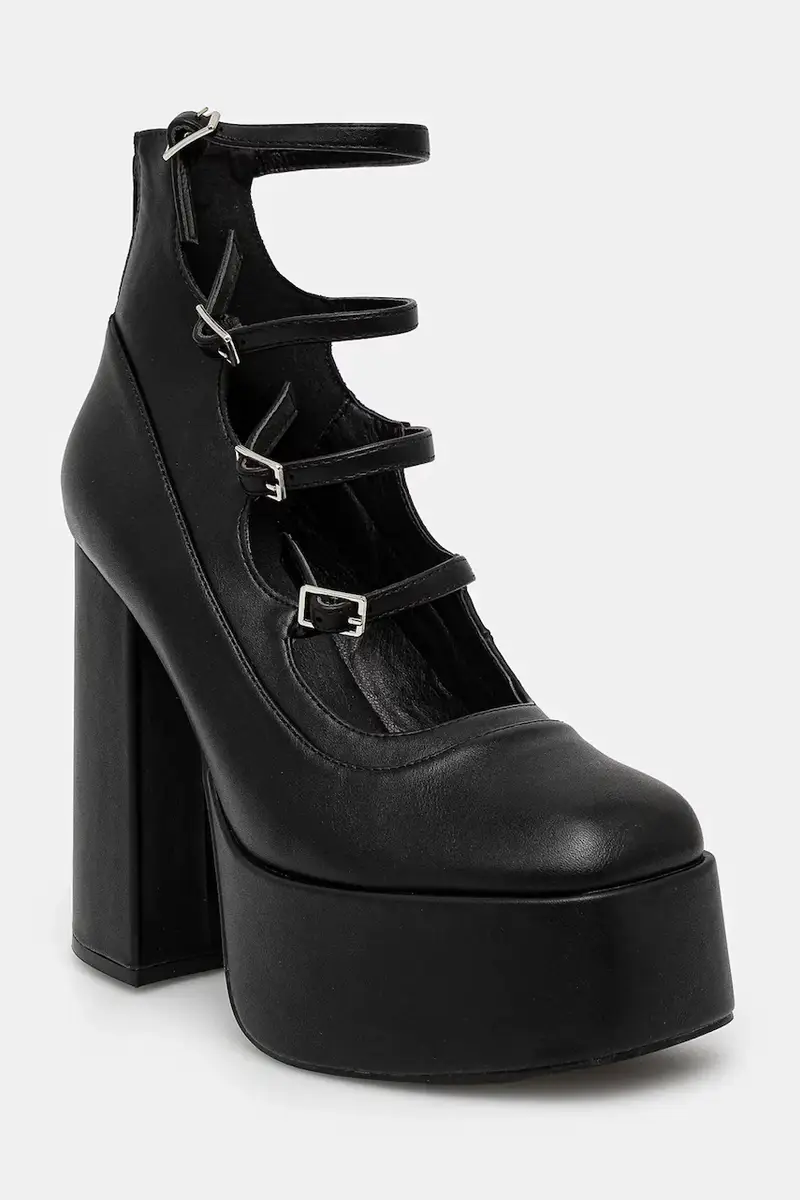 decolletè GURREN BLACK STRAPPY PLATFORM HEELS colore nero DBP17