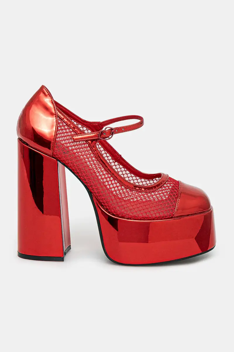 decolletè x Rocky Horror Show Regular Frankie Fan Fishnet colore rosso Regular Frankie Fan Fishnet miniatura 2