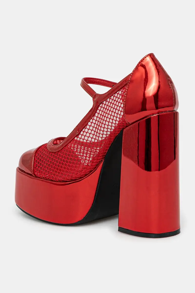 decolletè x Rocky Horror Show Regular Frankie Fan Fishnet colore rosso Regular Frankie Fan Fishnet miniatura 3