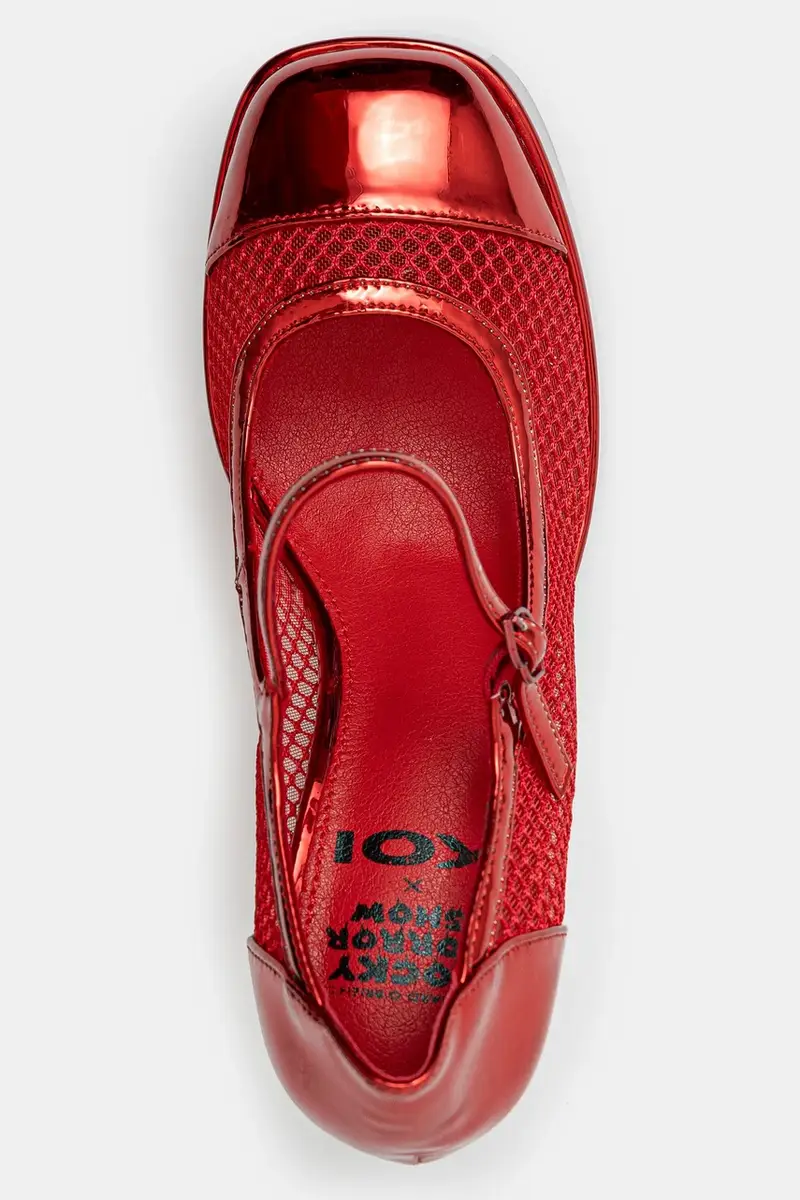 decolletè x Rocky Horror Show Regular Frankie Fan Fishnet colore rosso Regular Frankie Fan Fishnet miniatura 4