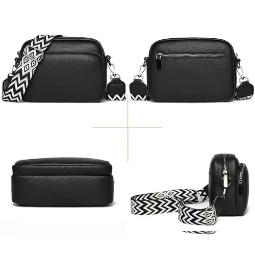 Kommodum - Borsa Donna Tracolla in Ecopelle Pelle PU morbido Borsetta con Tracolla Intrecciata regolabile e rimovibile miniatura 2