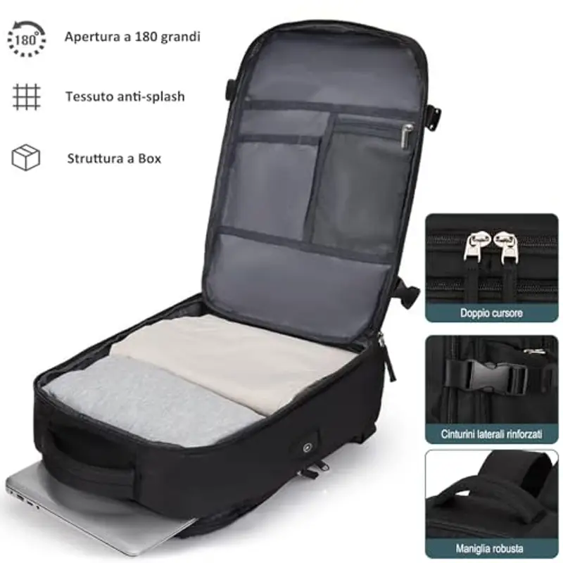 Kommodum Zaino da viaggio Uomo Nero 1914667 miniatura 2