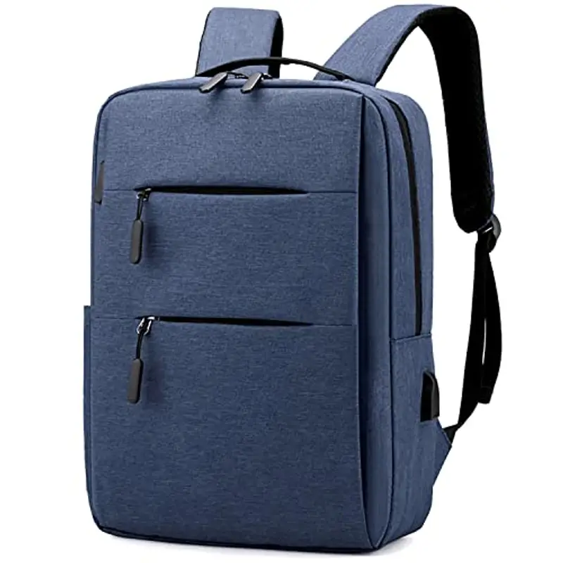 Kommodum - Zaino Porta PC Uomo Donna Borsa Laptop per PC Portatile Zaino Porta Computer Custodia Notebook con ricarica USB Colore Blu miniatura 2