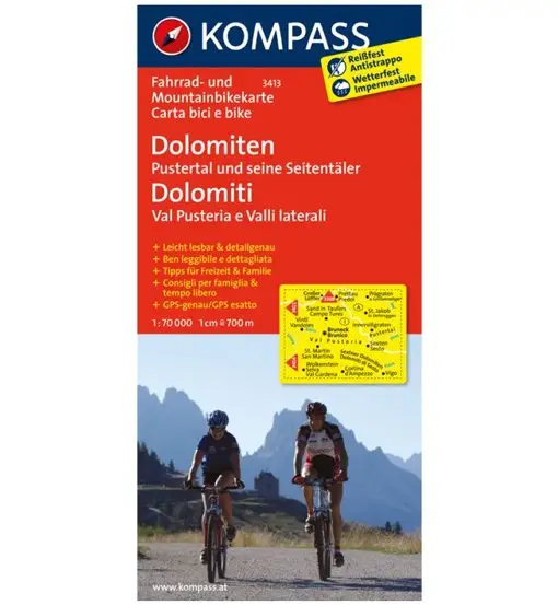 Carta N 3413 Dolomiti, Val Pusteria e Valli laterali 1 70 000