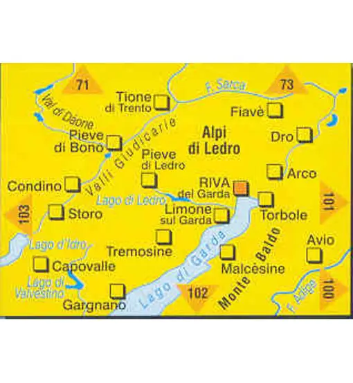 Carta Nr 71 Alpi di Ledro, Valli Giudicarie 1 50 000