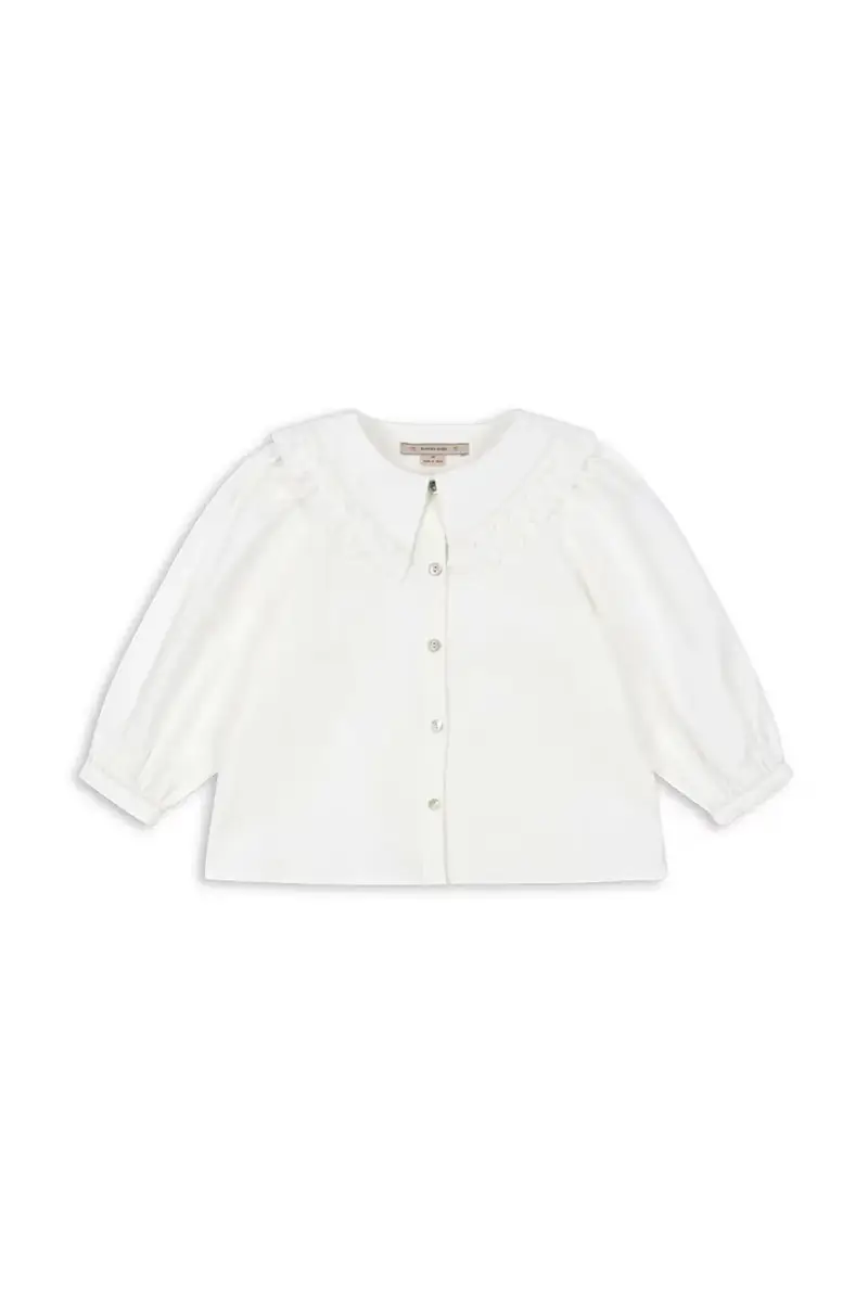 camicia di cotone per bambini COEUR COLLAR SHIRT GOTS Bianco miniatura 2