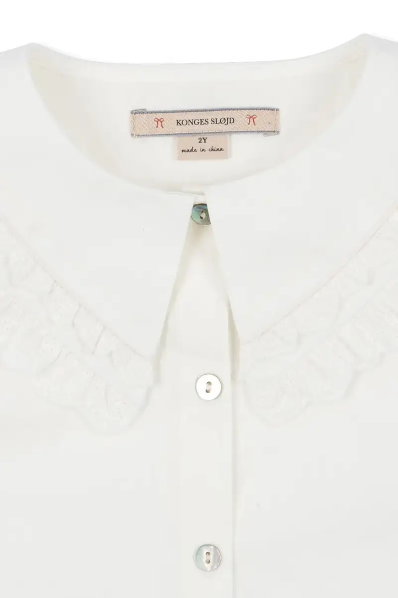 camicia di cotone per bambini COEUR COLLAR SHIRT GOTS Bianco miniatura 4