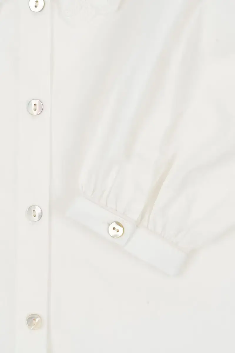 camicia di cotone per bambini COEUR COLLAR SHIRT GOTS Bianco miniatura 5