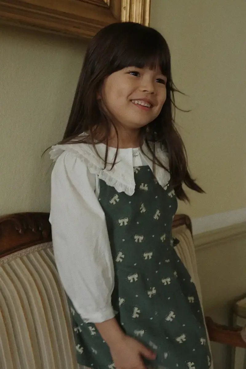 camicia di cotone per bambini COEUR COLLAR SHIRT GOTS Bianco