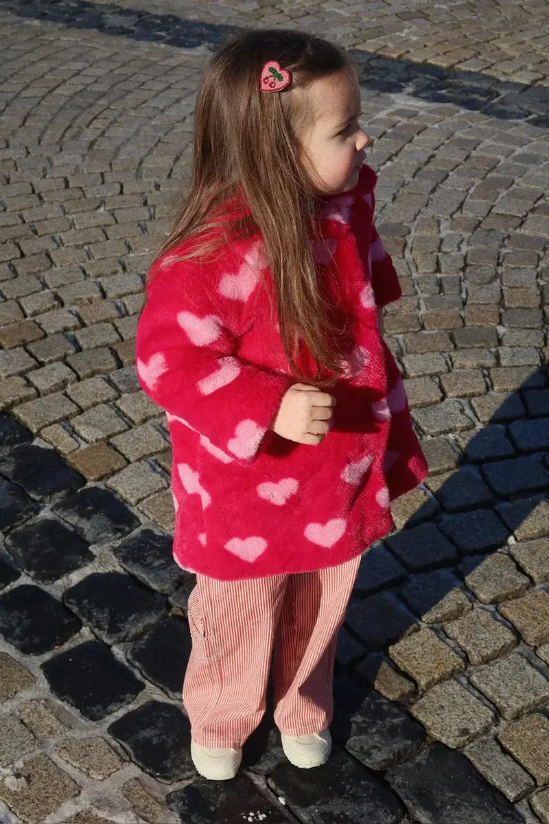 cappotto bambino/a FUZZIE COAT GRS Rosso