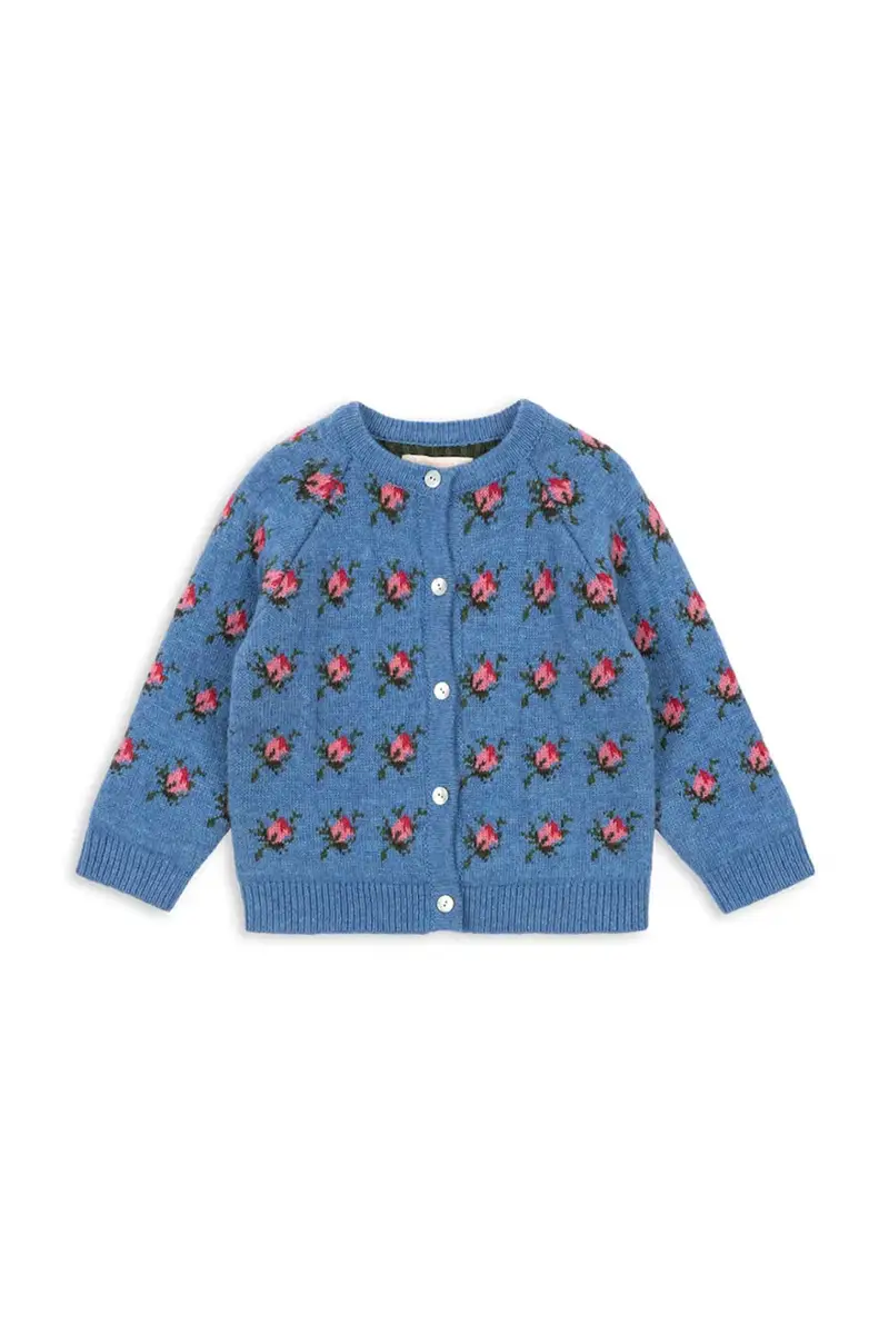 cardigan con lana BELOU KNIT CARDIGAN colore blu KS103711 miniatura 2