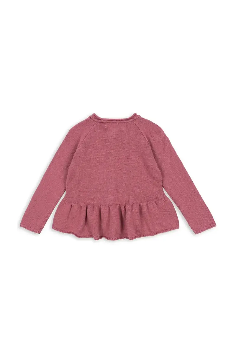 cardigan di cotone bambino/a CABBY FRILL CARDIGAN GOTS colore rosa KS103737 miniatura 2