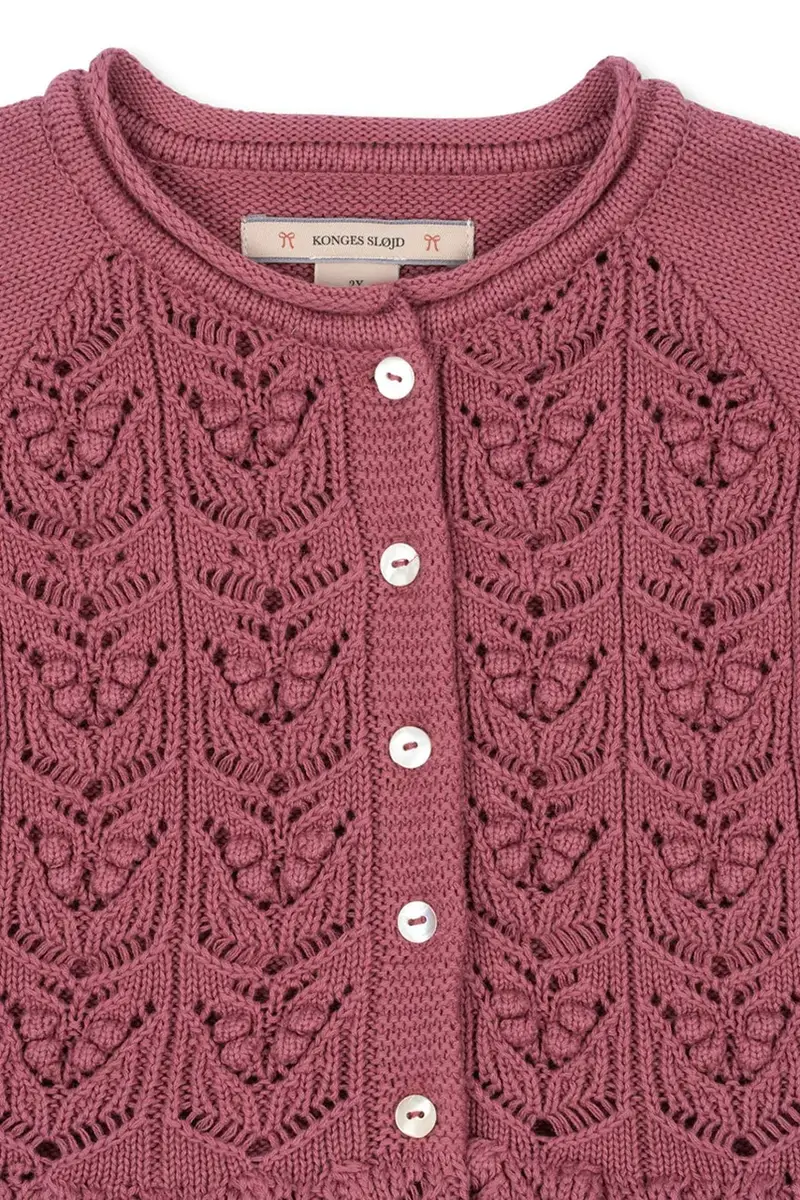 cardigan di cotone bambino/a CABBY FRILL CARDIGAN GOTS colore rosa KS103737 miniatura 3