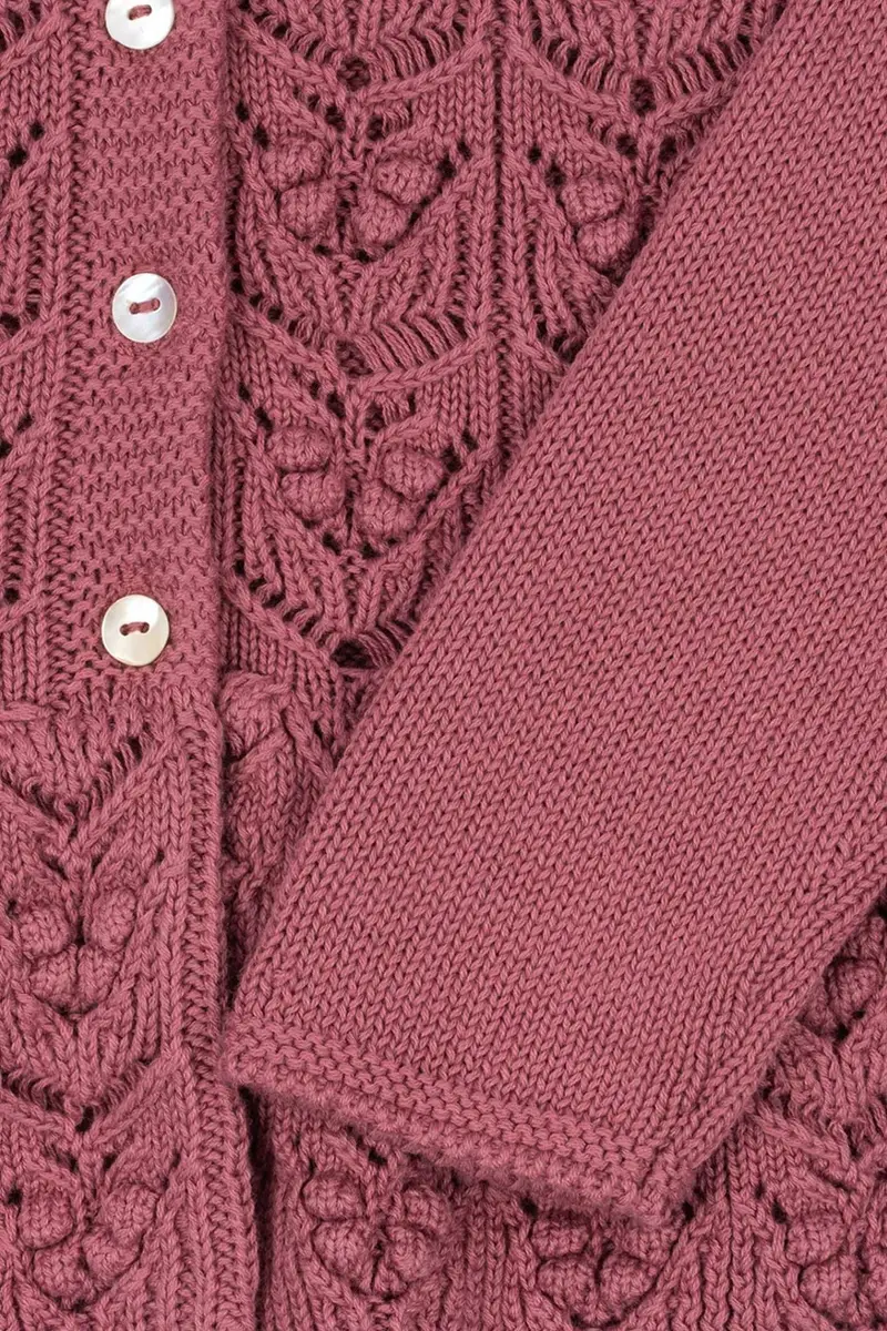 cardigan di cotone bambino/a CABBY FRILL CARDIGAN GOTS colore rosa KS103737 miniatura 4