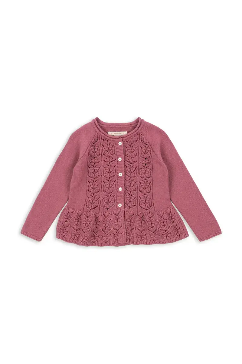 cardigan di cotone bambino/a CABBY FRILL CARDIGAN GOTS colore rosa KS103737