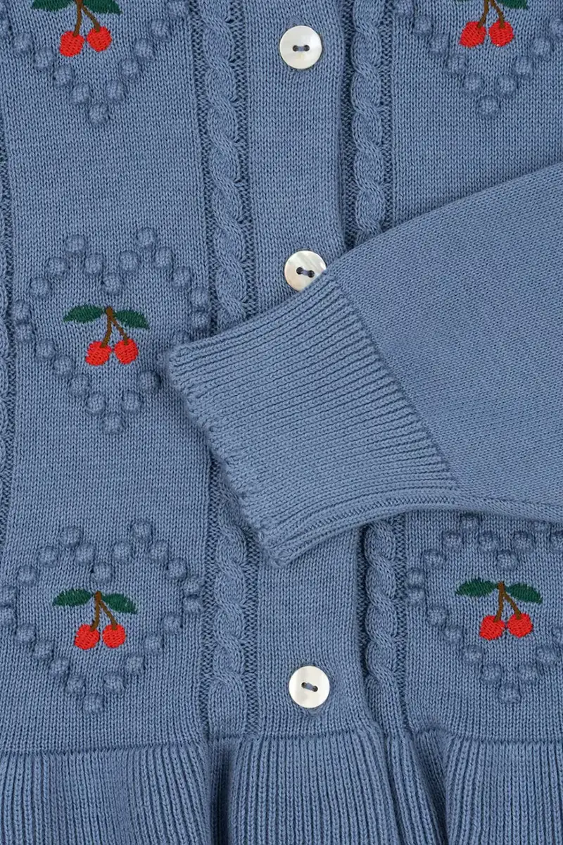 cardigan di cotone bambino/a SOLEIL CARDIGAN GOTS colore blu KS103980 miniatura 4