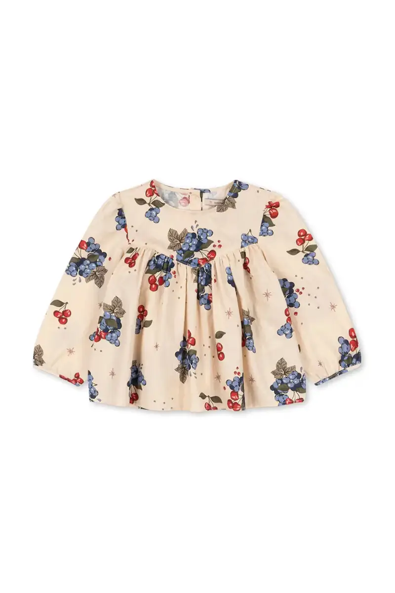 felpa in cotone bambino/a AVI LS BLOUSE GOTS Beige