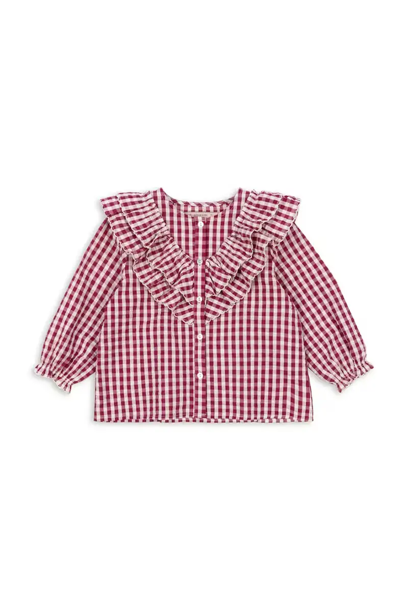 felpa in cotone bambino/a KIM FRILL BLOUSE GOTS Rosso