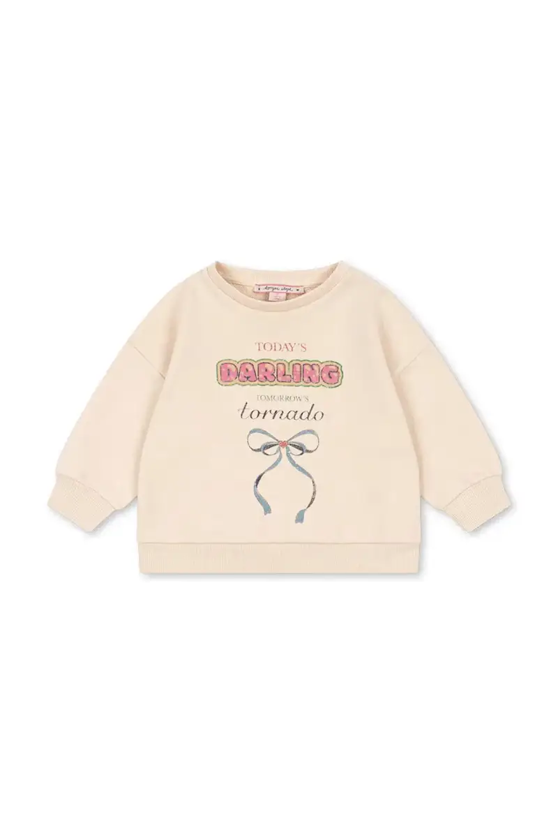felpa in cotone bambino/a LOUPY LOU SWEAT SHIRT OCS Beige miniatura 2
