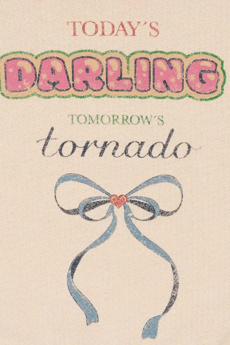 felpa in cotone bambino/a LOUPY LOU SWEAT SHIRT OCS Beige miniatura 4