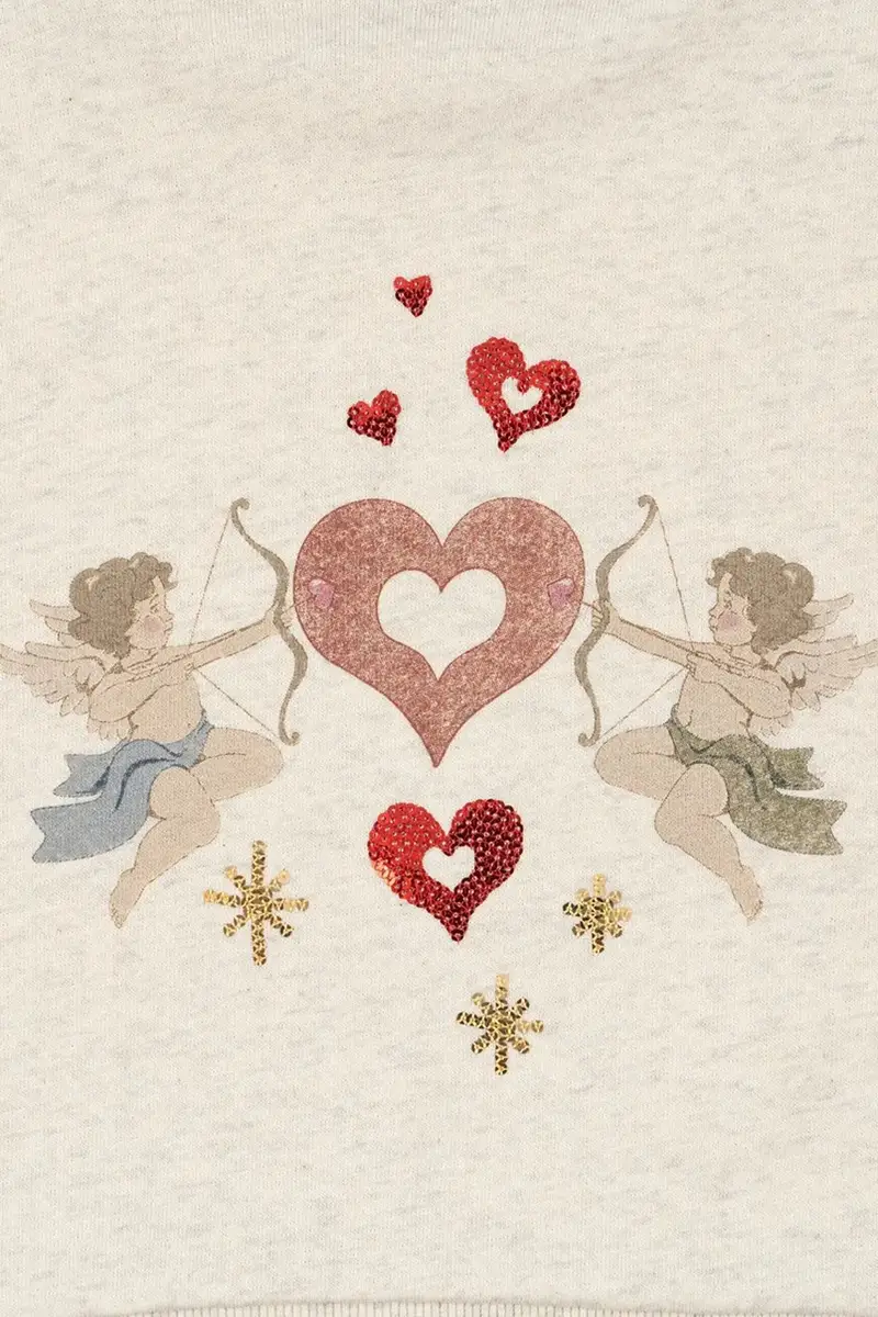 felpa in cotone bambino/a LOUPY LOU SWEAT SHIRT OCS Grigio miniatura 3