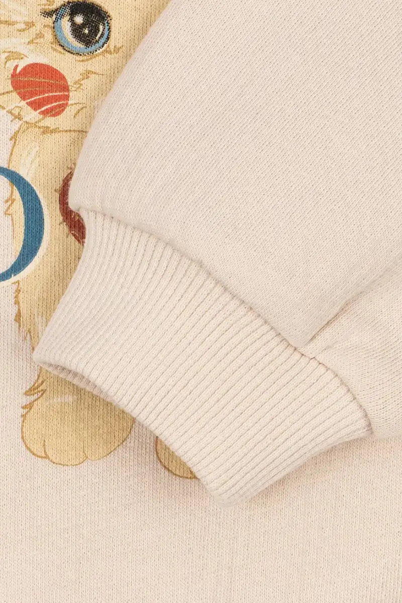 felpa in cotone neonato/a BELLI SWEAT SHIRT OCS Beige miniatura 4