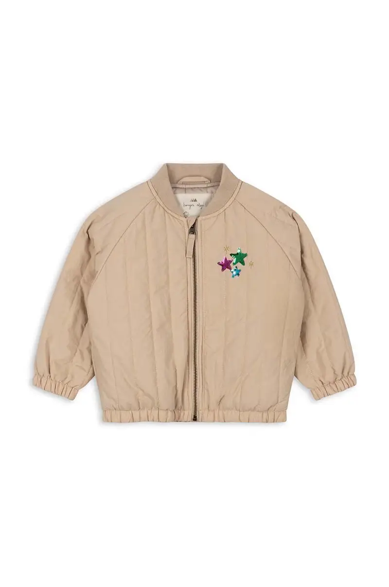 giacca bomber bambini JUNO SEQUIN BOMBER JACKET Beige miniatura 2