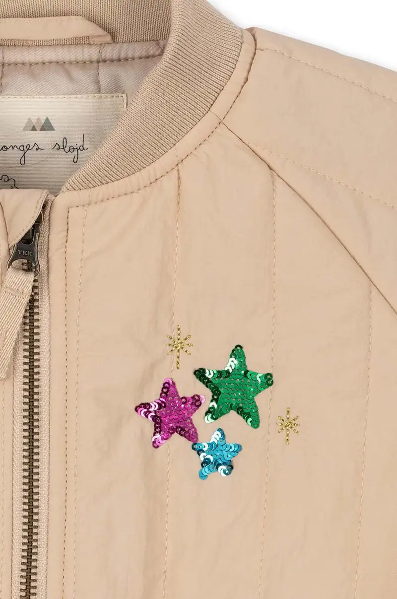 giacca bomber bambini JUNO SEQUIN BOMBER JACKET Beige miniatura 3