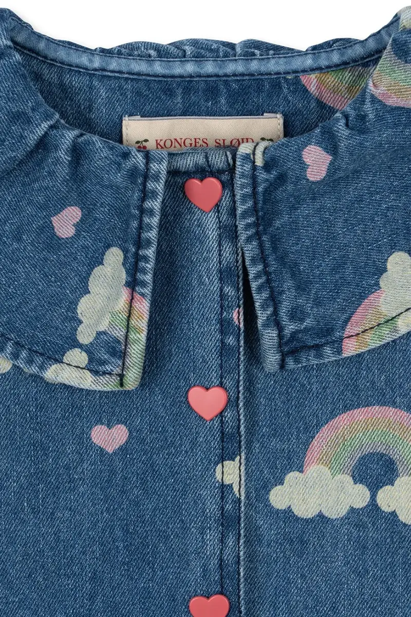 giacca jeans bambino/a MAGOT DENIM SHIRT GOTS colore blu navy KS103883 miniatura 3