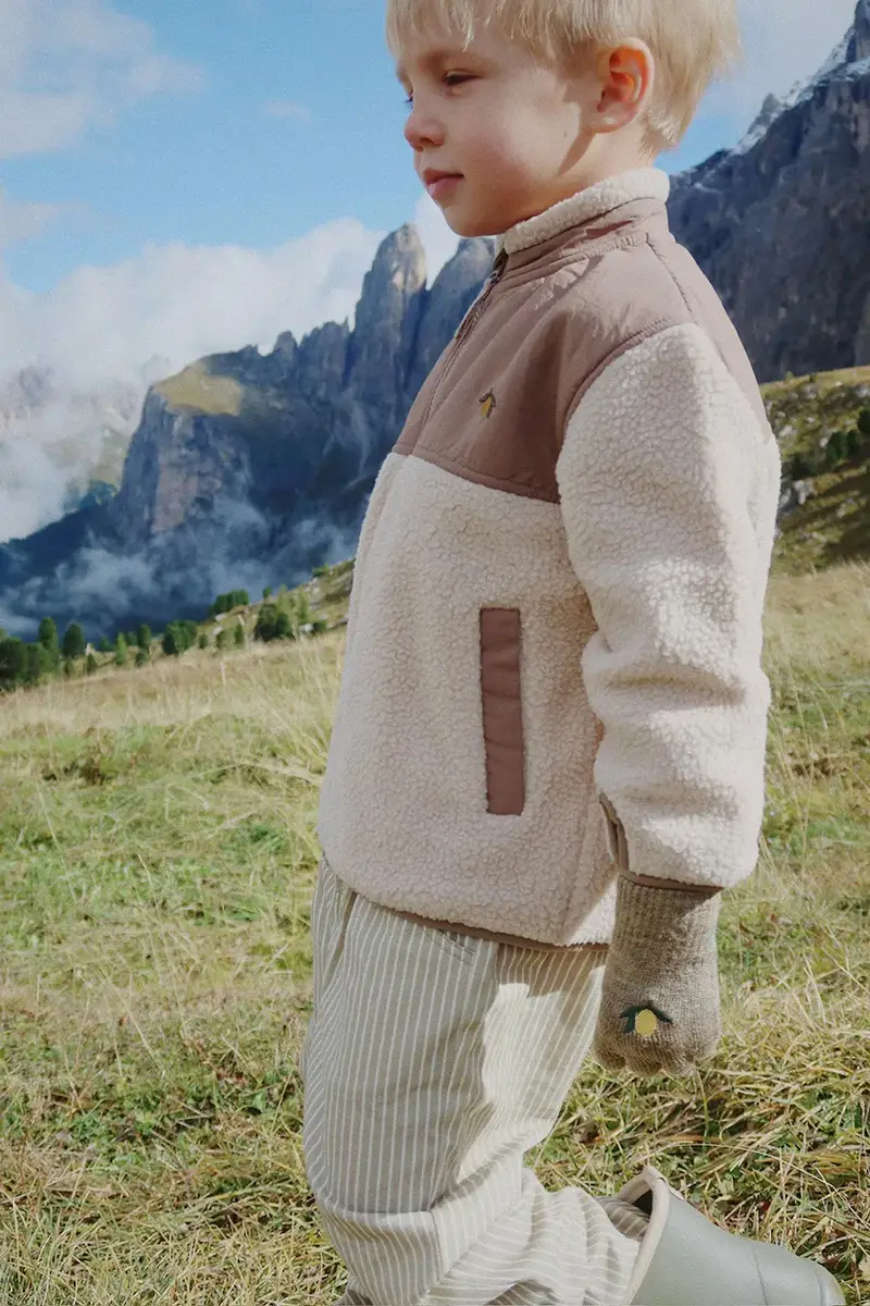 giacca per bambini FLYNN FLEECE JACKET GRS colore beige KS103464