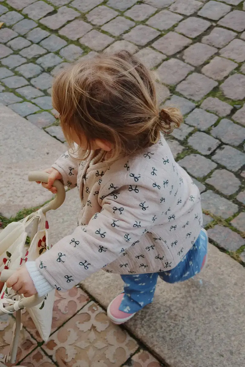 giacca per bambini in cotone COCO PADDED JACKET colore beige KS103759