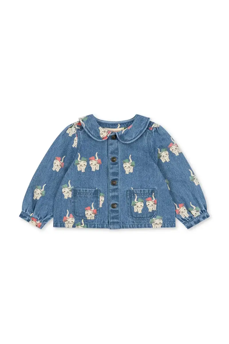 giacca per bambini in cotone MAGOT COLLAR JACKET GOTS Blu miniatura 2