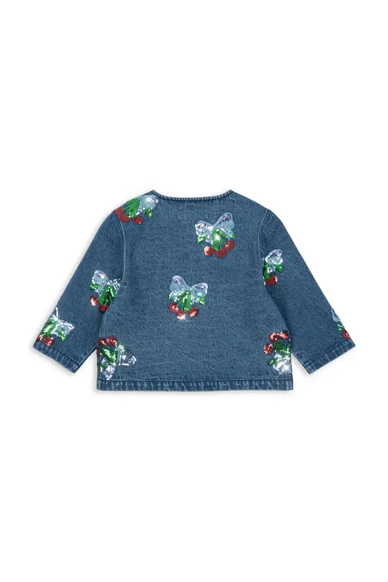 giacca per bambini in cotone MAGOT SEQUIN DENIM JACKET GOTS colore blu navy KS103890 miniatura 3