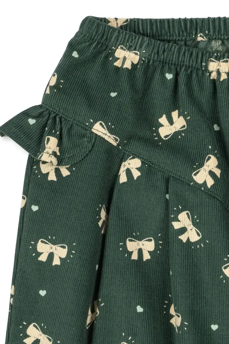 pantaloni in lana bambino/a AVERY FRILL PANTS GOTS Verde miniatura 3