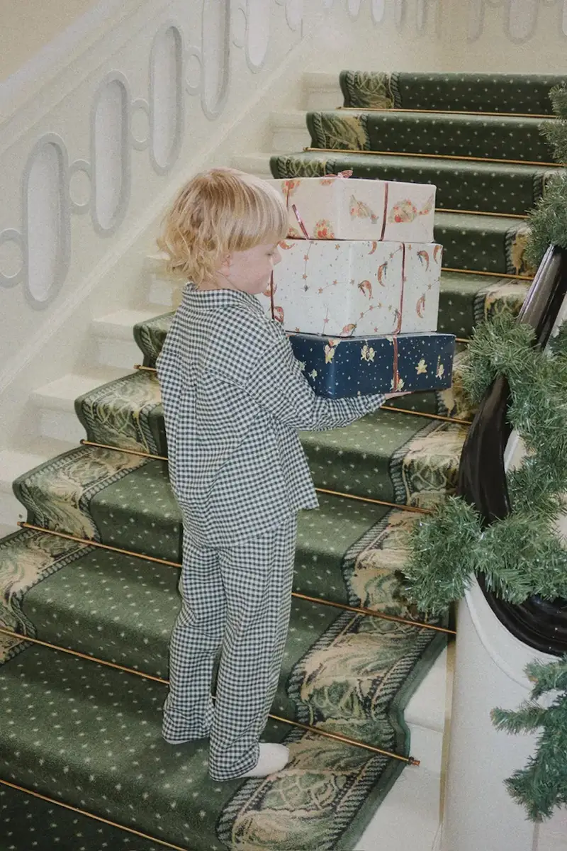 pantaloni in lana bambino/a FORET PANTS GOTS Multicolore