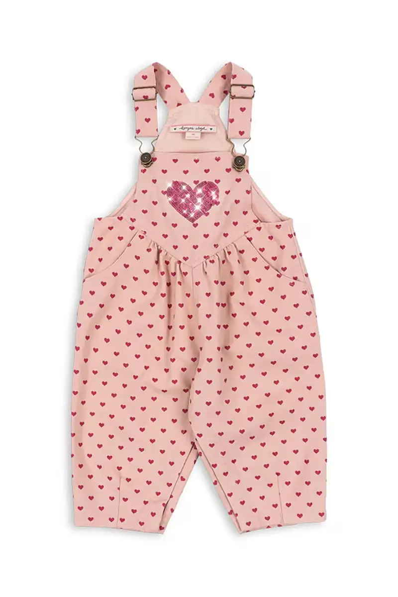 pantaloni in lana bambino/a NOLA SEQUIN OVERALLS GOTS colore rosa KS103947