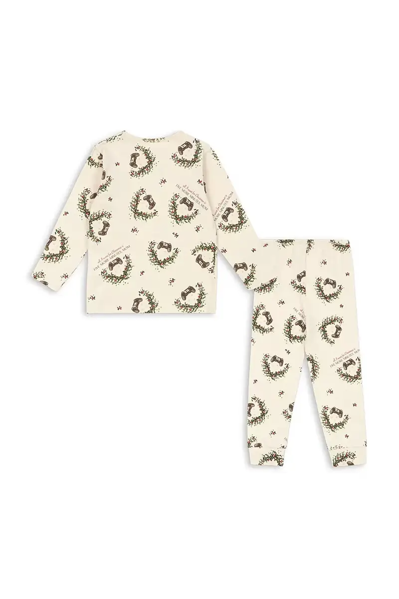 pigiama bambino/a BASIC BLOUSE/PANTS SET GOTS Beige miniatura 2