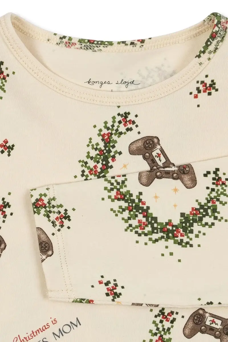 pigiama bambino/a BASIC BLOUSE/PANTS SET GOTS Beige miniatura 3