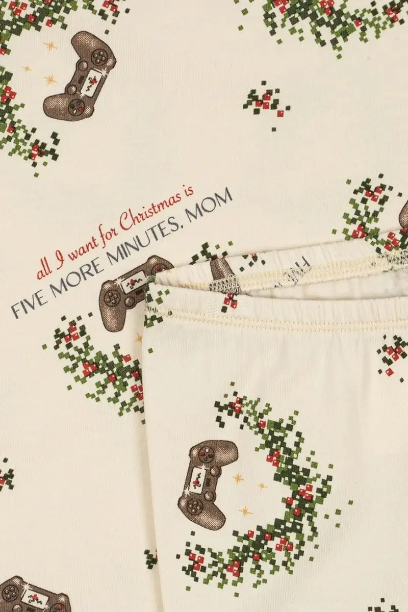 pigiama bambino/a BASIC BLOUSE/PANTS SET GOTS Beige miniatura 4