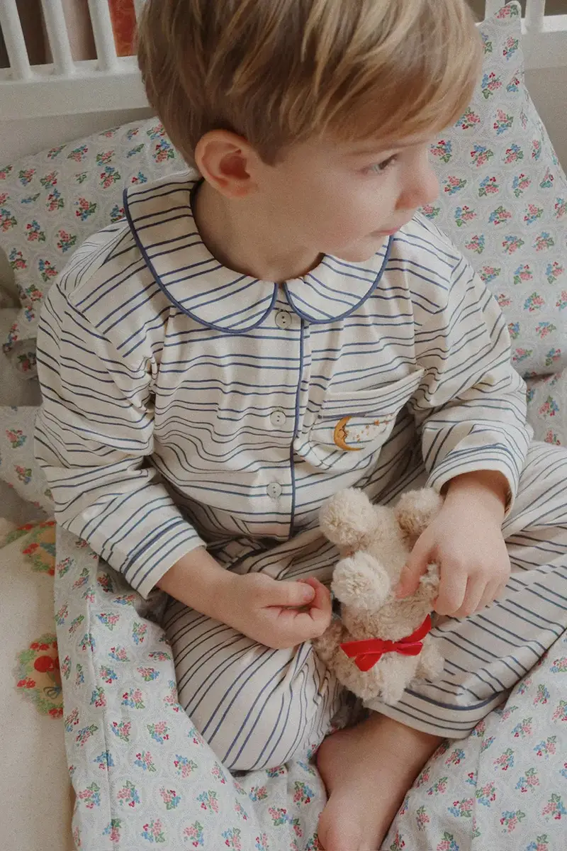 pigiama in lana bambino PIO SET GOTS Beige