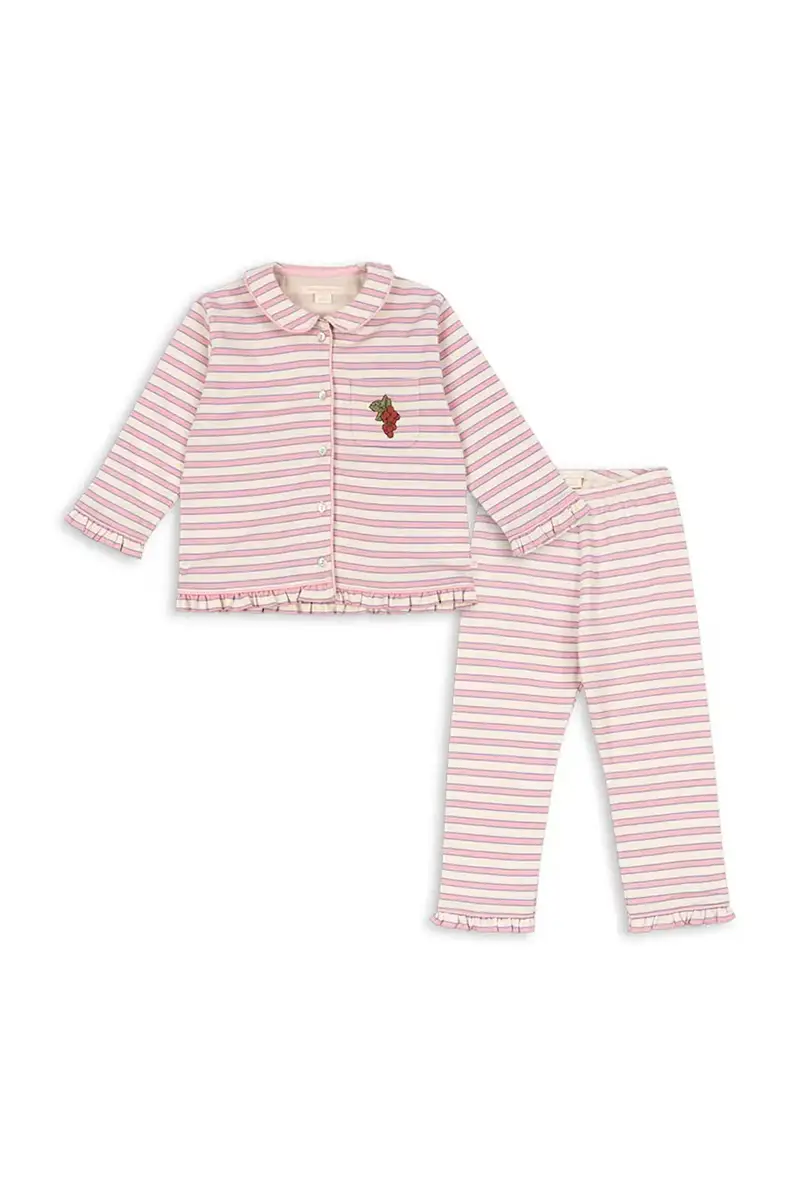 set pigiama di cotone per bambini PIO FRILL SET GOTS Rosa miniatura 2