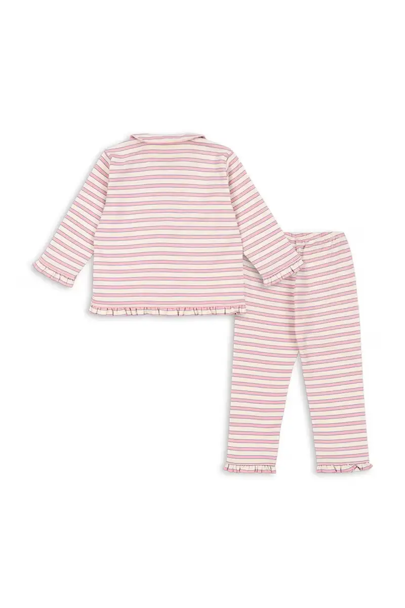 set pigiama di cotone per bambini PIO FRILL SET GOTS Rosa miniatura 3