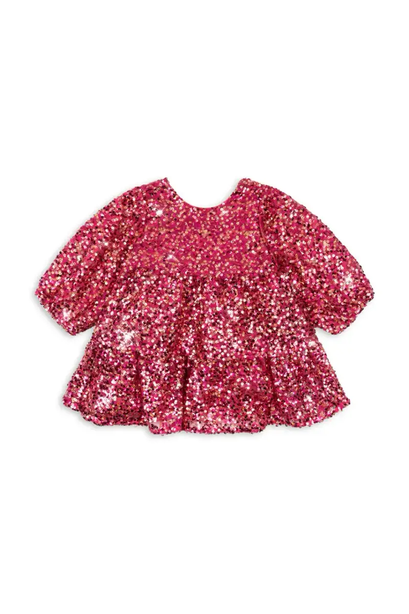 vestito bambina LILA SEQUINS BOW DRESS colore granata KS103858 miniatura 2