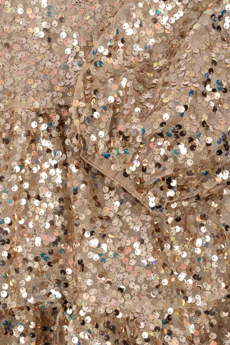 vestito bambina LILA SEQUINS BOW DRESS colore oro KS103858 miniatura 5