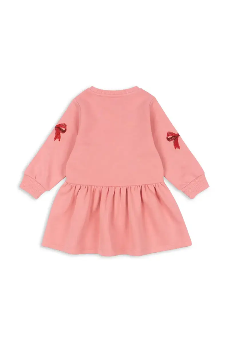 vestito bambina LOU BOW SWEAT DRESS OCS Rosa miniatura 2