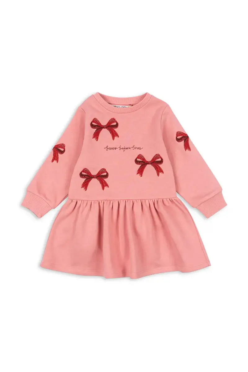vestito bambina LOU BOW SWEAT DRESS OCS Rosa