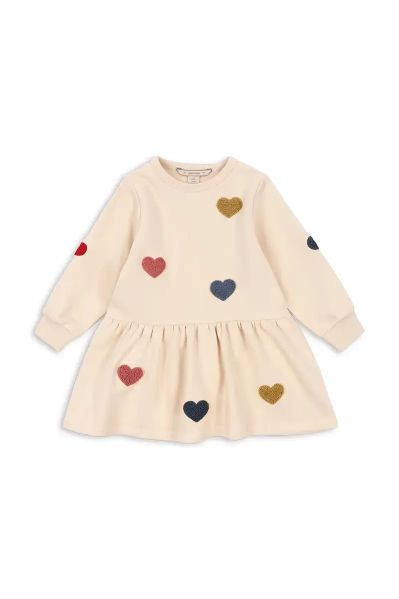 vestito bambina LOU TERRY SWEAT DRESS OCS colore beige KS103869